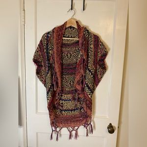 Anthropologie Multicolor Knit Poncho